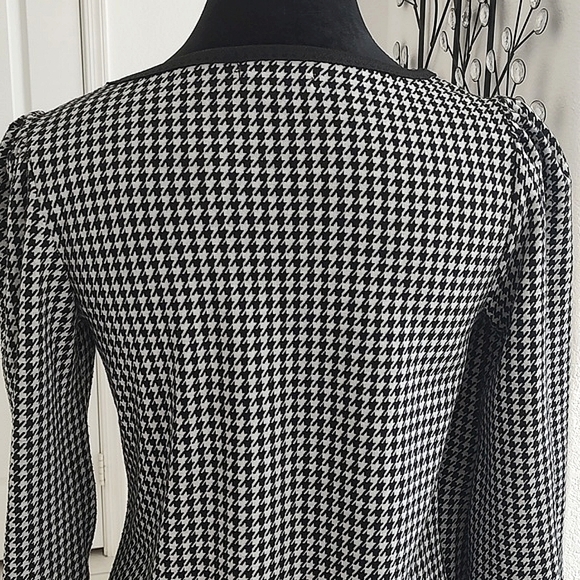 Max Studio Houndstooth Sheath Dress Knee Length Black White S Small - Picture 8 of 13